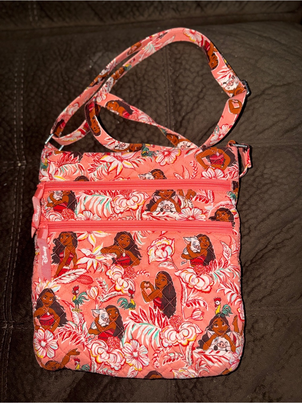 Moana Vera Bradley Floral Crossbody Bag with Character Print